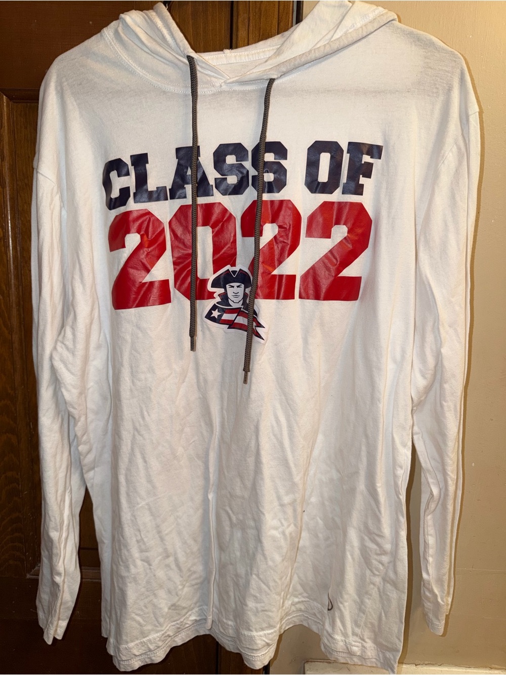White "Class of 2022" Hoodie with Red & Navy Print